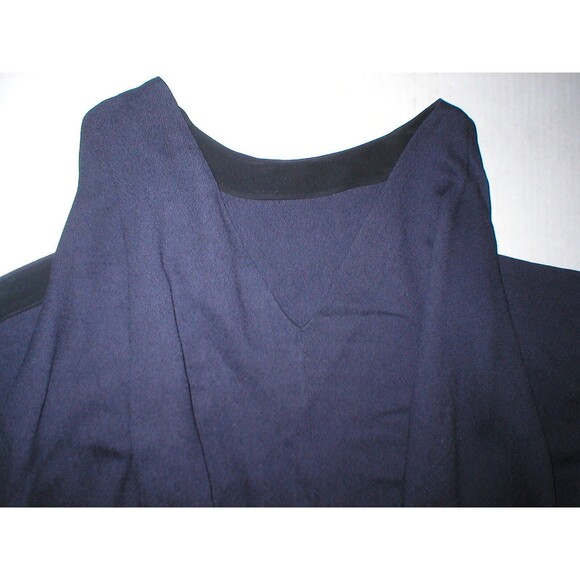 New Womens NWT 40 Italy Vionnet Paris Dress Gown 4 Designer Navy Blue Cupro Silk - Picture 8 of 12